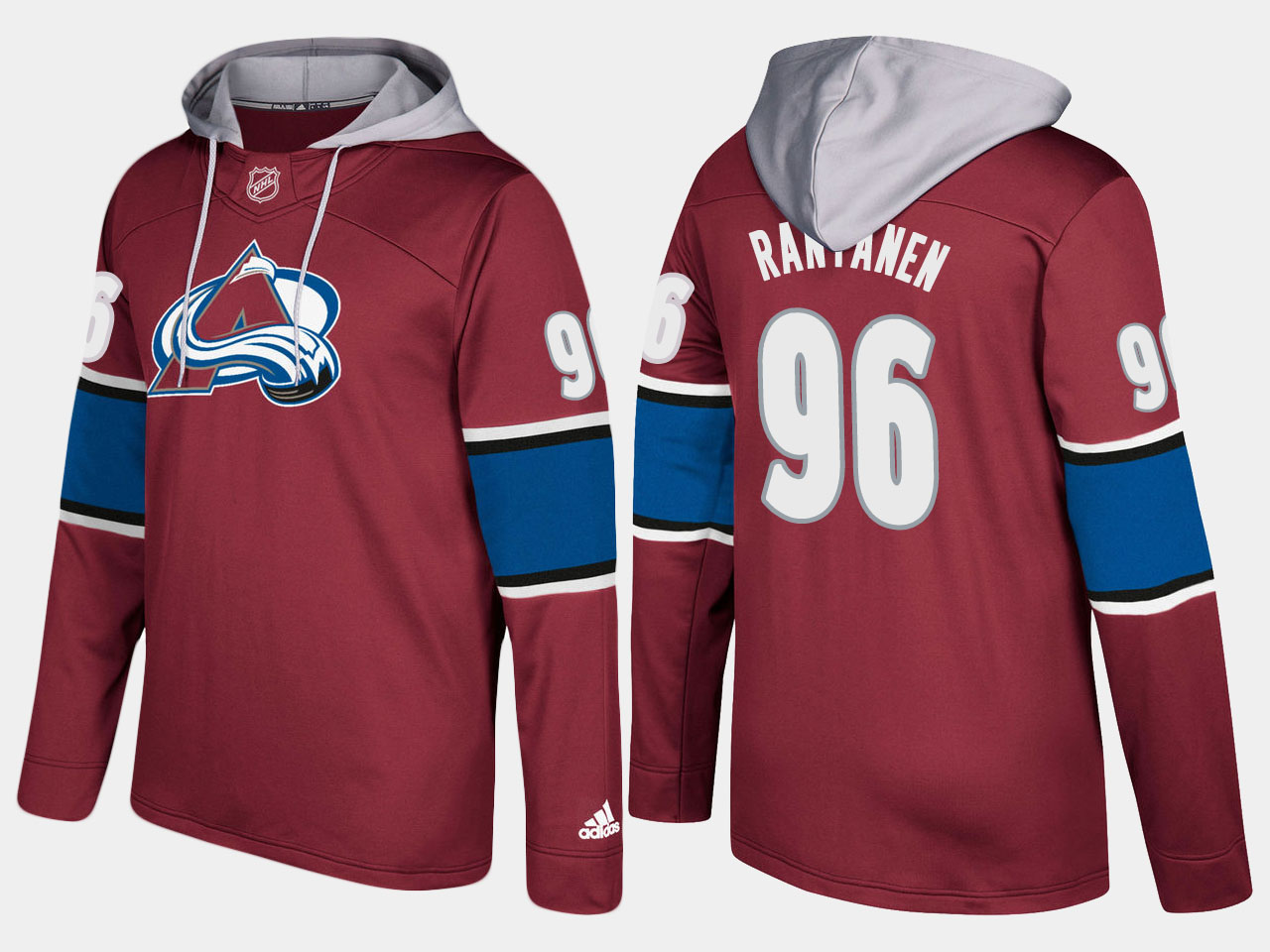 Men NHL Colorado avalanche #96 mikko rantanen burgundy hoodie